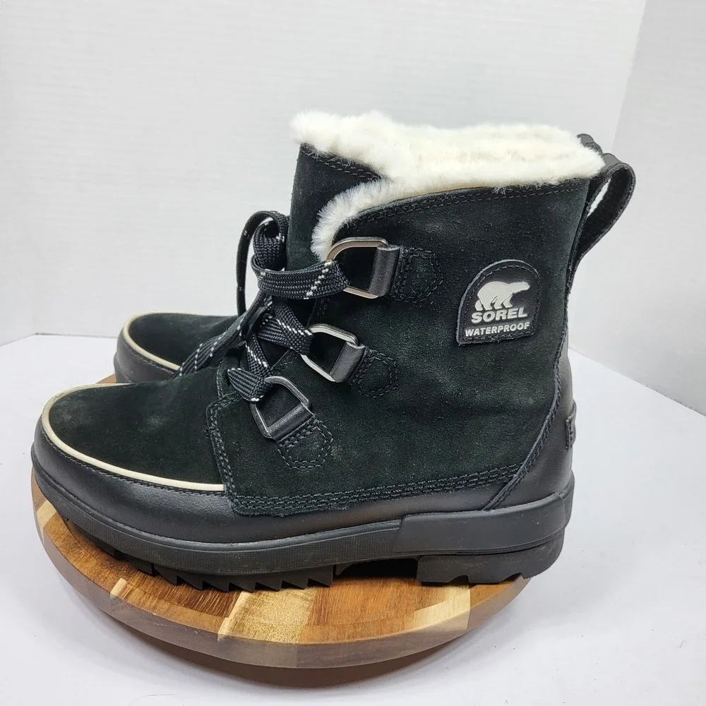 SOREL Womens Tivoli IV OutDry Waterproof Suede Faux Fur Winter Snow Boots Sz 8.5